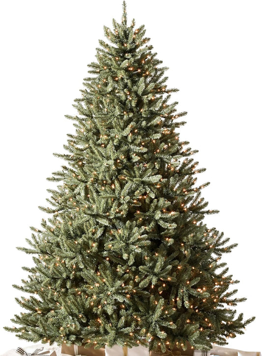 Balsam Hill 6.5ft Pre-Lit Classic Blue Spruce - Artificial Christmas Tree with 2144+ Tips, 700 Clear Incandescent Lights, Easy Plug System, Premium Stand & Storage Bag for Indoor Holiday Decorating