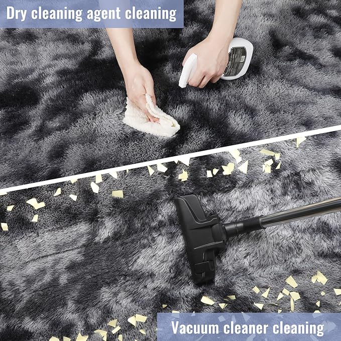 PAGISOFE Dark Grey Large Area Rugs for Living Room Carpet, 8x10 Rug, Big Fluffy Modern Area Rug, Shaggy Indoor Soft Rugs for Playroom, Men, Women, Kids Bedroom Rug, Home Decor, Plush Fuzzy Shag Rug