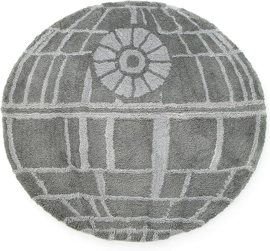 Jay Franco Star Wars Death Star Plush Grey Fluffy Accent Rug - 3 x 3 ft Area Rug for Kids Bedroom or Living Room Decor