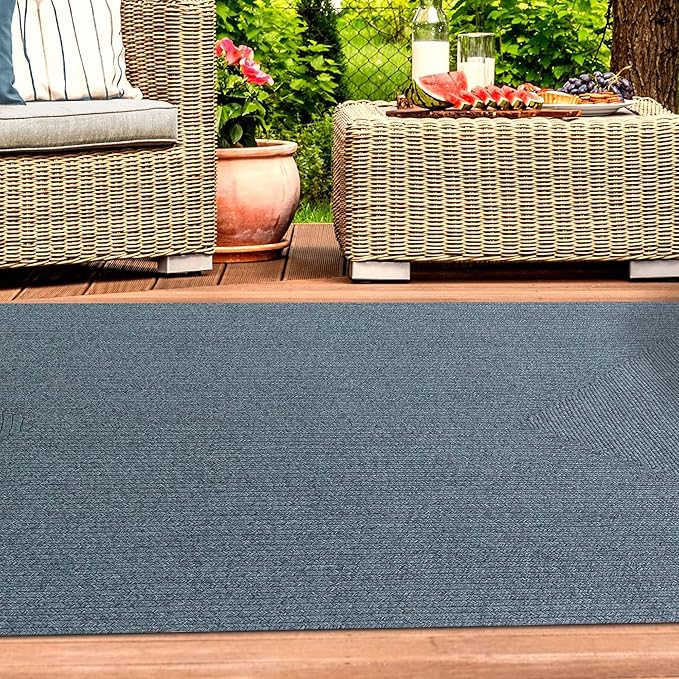 Superior Indoor/ Outdoor Large Area Rug, Reversible Braided Home Floor Decor for Living Room, Kitchen, Entryway, Patio, Front Porch, Deck, Modern, Boho, Farmhouse Style, 3' x 5', Lagoon Breeze