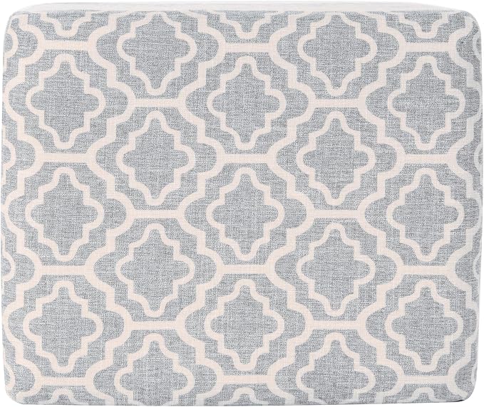 Spatial Order 22" Medium Rectangular Storage Ottoman - Gray Geometric
