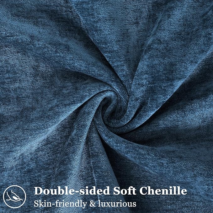 decorUhome Summer Couch Throw Pillow Covers 12x20 Set of 2, Decorative Soft Velvet Modern Cozy Chenille Lumbar Pillow Cases with Elegant Design for Sofa Bed Living Room Home Decor, Poseidon