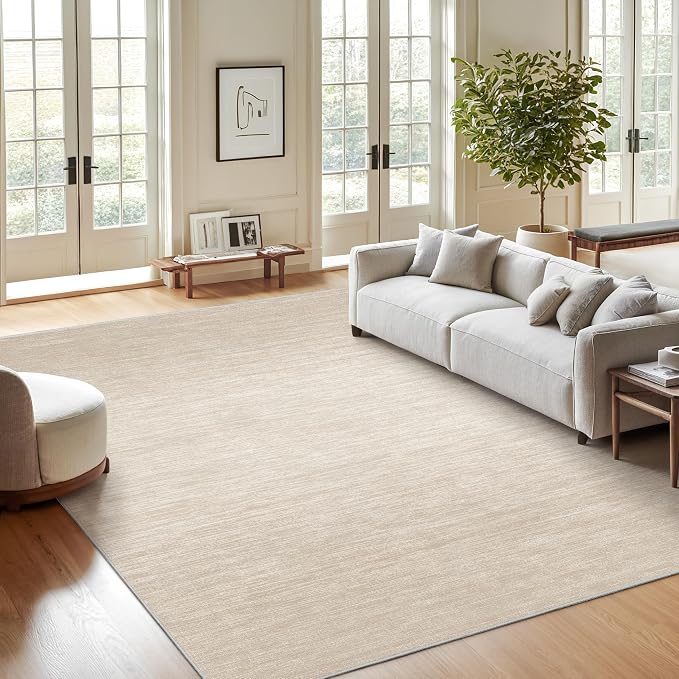 Valenrug Washable Rugs 5x7 - Stain Resistant 5x7 Area Rugs for Living Room, Non Slip Backing Gradient Printed Rugs for Bedroom, Foldable Machine Washable Area Rug(5'x7', Brown)