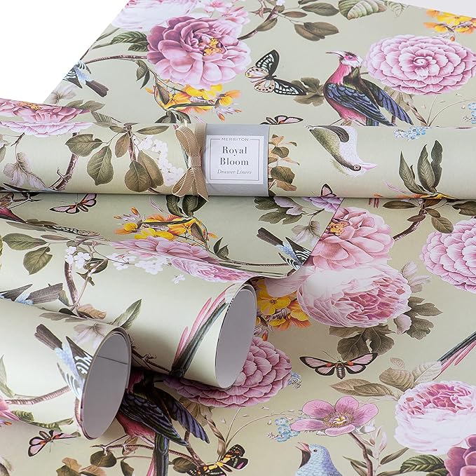 Scented Drawer Liners for Dresser Fragrant Paper Liner for Drawers Cabinet Shelf Linen Closet and Kitchen Scent Liners Non Adhesive (Royal Bloom)