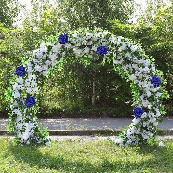 AVIVIHO 65pcs Fake Flowers Navy Blue Hydrangea Artificial Flowers Bulk (Not Squished, No Steaming Need) Silk Flowers with Stems for Wedding Decor,Home,Baby Shower,Table Centerpieces Decoration