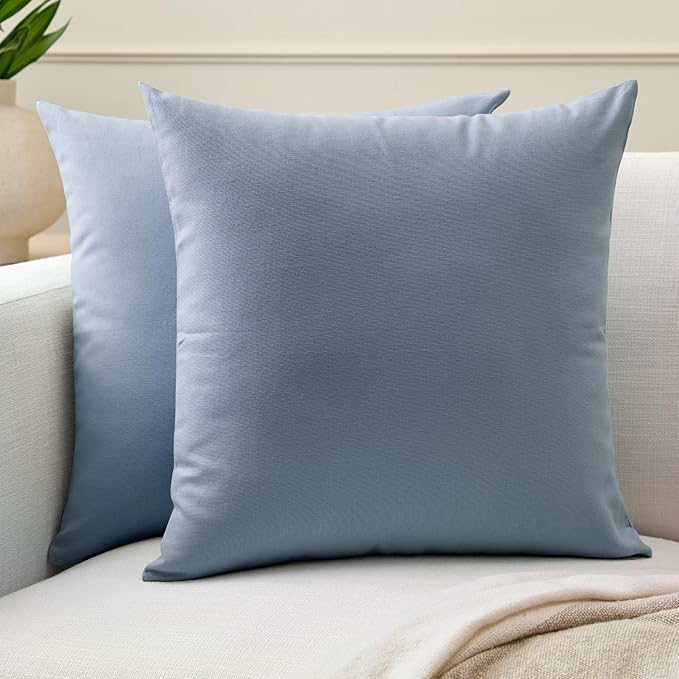Encasa XO Throw Pillow Covers 20x20 in Set of 2 B Grey | No Inserts | Cotton Pillow Covers for Living Room, Bed, Sofa, Couch | Decorative Cushion Covers with Improved Zipper
