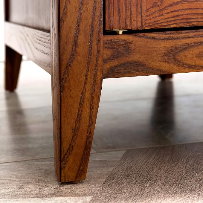 Leick Home 10032-RS Mission Cabinet End Table, Made with Solid Wood, Side Table for Living Room, Bedroom and Printer Stand, Russet Finish