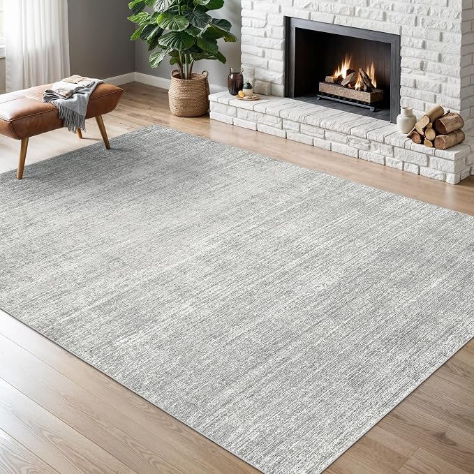 Valenrug Washable Rugs 3x5 - Stain Resistant 3x5 Area Rugs for Living Room, Non Slip Backing Printed Rugs for Bedroom, Folable Machine Washable Area Rug(3'x5', Grey)