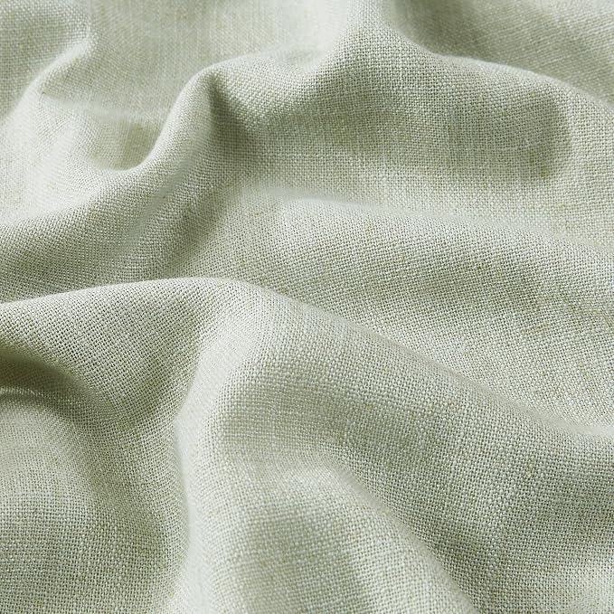 Vision Home Soft Green Pinch Pleated Full Blackout Curtains Linen Blended Room Darkening Window Panels 90 inch for Living Room Bedroom Thermal Insulated Pinch Pleat Drapes with Hooks 60" Wx90 Lx1