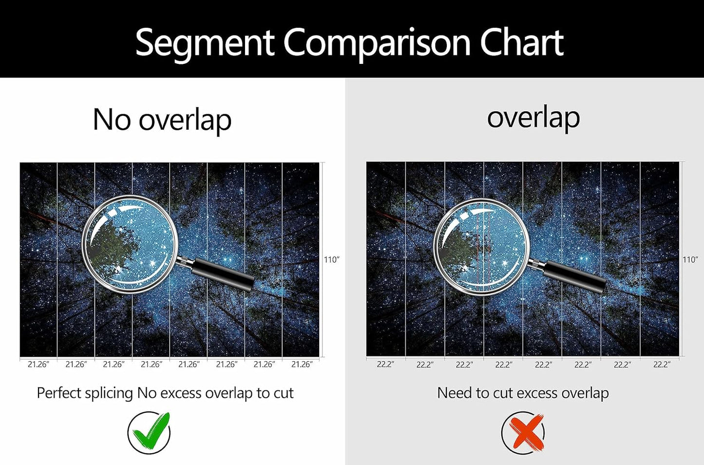 WFBHUA-Forest Starry Wallpaper Mural Night Galaxy Tree Sky Wallpaper for Living Room Bedroom Ceiling(Not Peel and Stick)