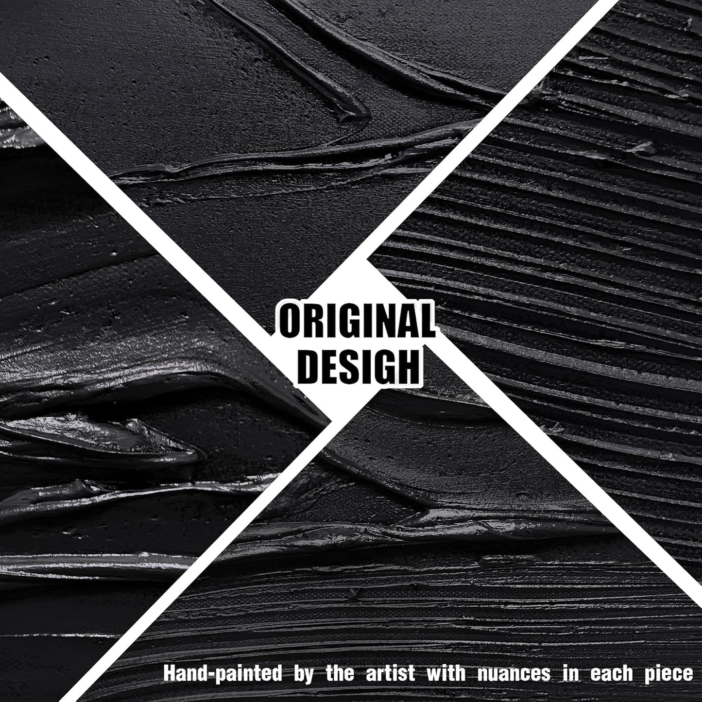 CGXART Abstract Painting Wall Art For Living Room Black Painting Wall Decor For Bedroom Modern Wall Art For Bathroom Size 20 x 40 Inch