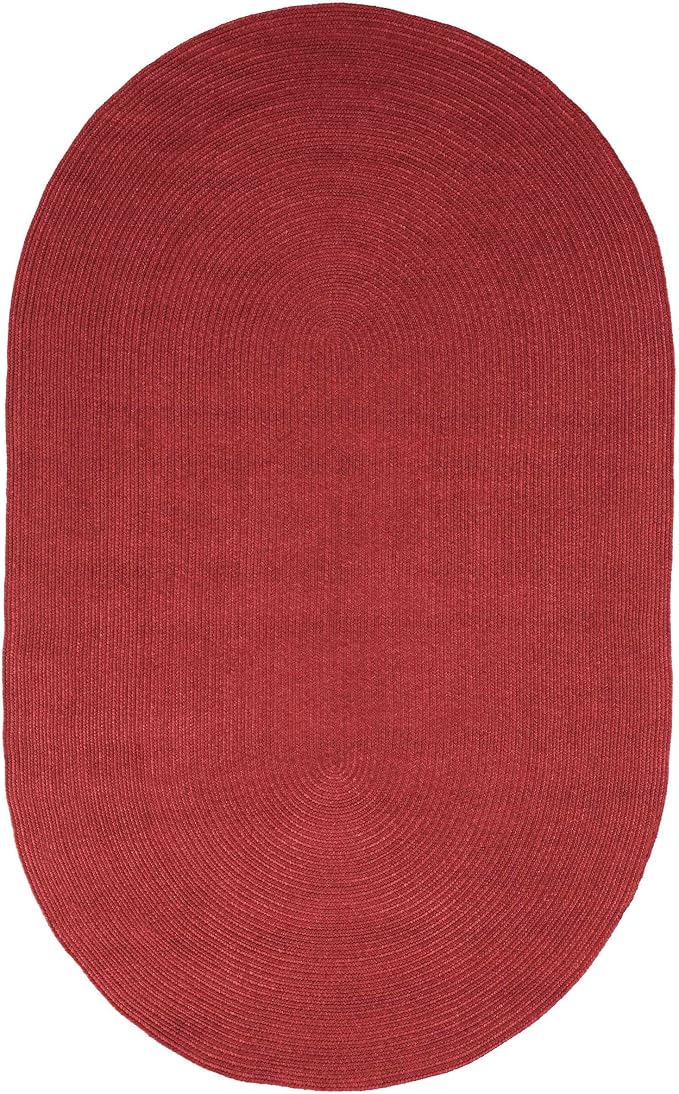 Superior Jute Oval Indoor Area Rug, Burgundy