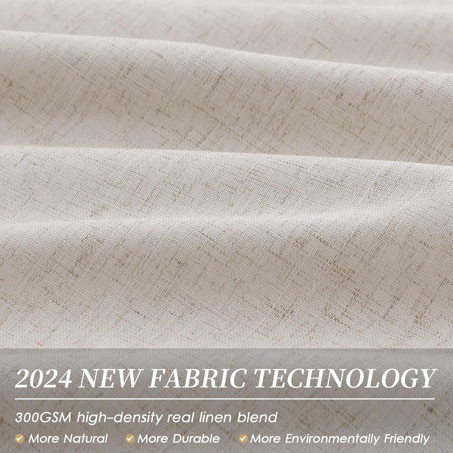 BOODII Blackout Curtains for Bedroom 80 Inch Length 2 Panels Set Room Darkening Linen Curtains Sand Beige Black Out Curtain Neutral Thermal Insulated Living Room Nursery Drapes Back Tab 52x80