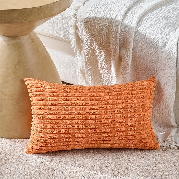 Fancy Homi 4 Packs Decorative Throw Pillow Covers for Living Room Couch Bed, Modern Farmhouse Boho Home Décor Accent Cushion Case, 24" x 16" (Pack of 4), Burnt Orange Series