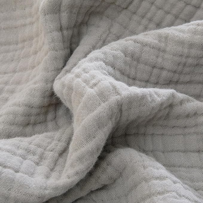 100% Cotton Muslin Throw XL Blanket (50" x 70") – A Luxuriously Soft, 4-Layer Lightweight and Breathable Gauze Blanket, Perfect for Year-Round use on beds, couches (Grey, Throw XL)