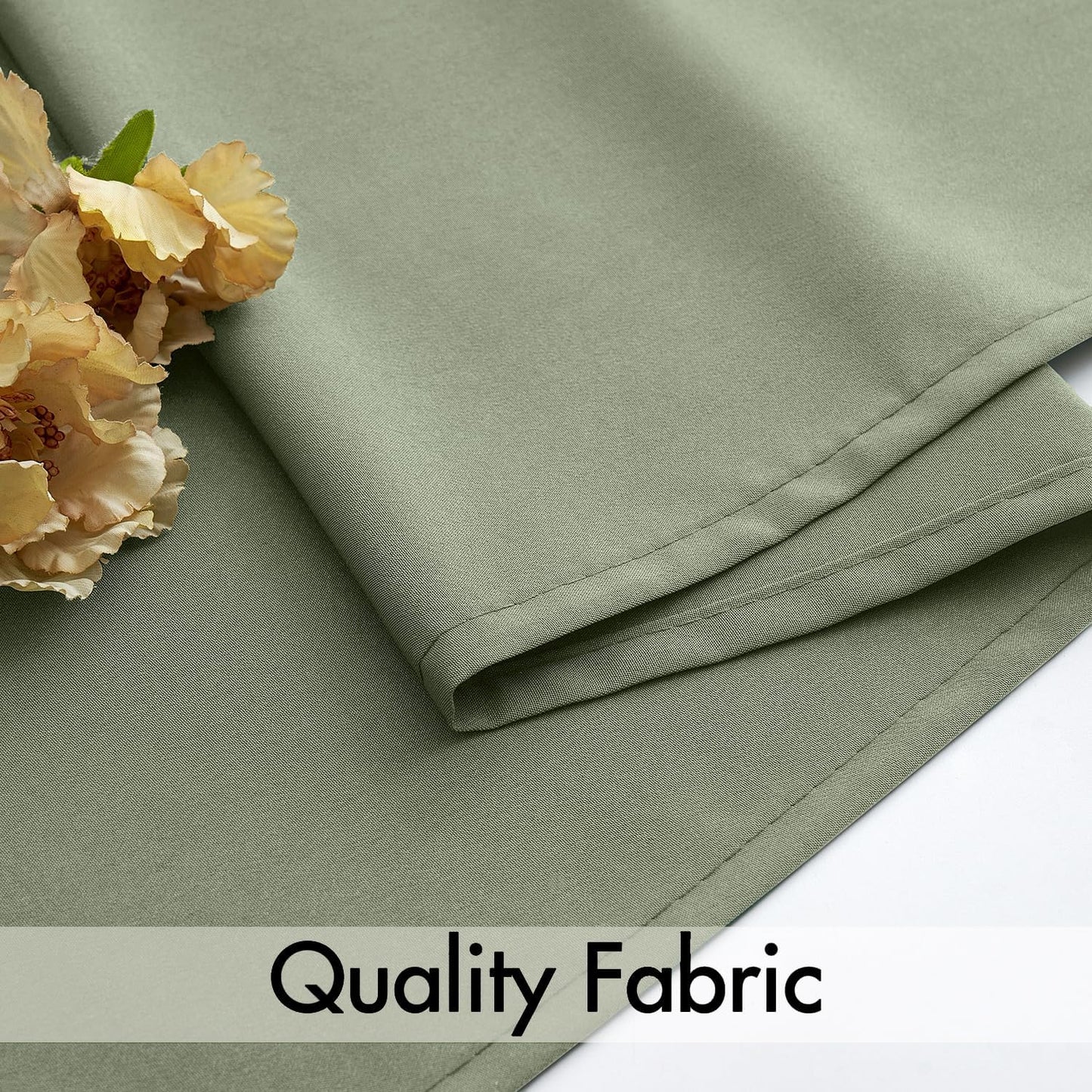 MIULEE Sage Green Privacy Sheer Curtains That Let Light in 96 Inches Long Non-See-Through Semi Sheer Curtain Light Filtering Window Curtains Drapes for Living Room Bedroom 2 Panels Set 42 X 96