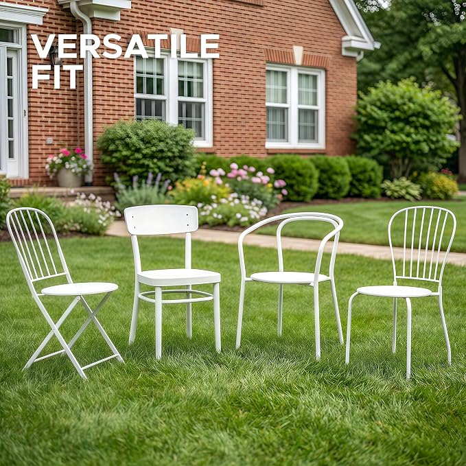 Outdoor Round Chair Cushions 18 Inch, Fade-Resistant & Water-Resistant, Bistro Chair Seat Pads for Porch Garden Balcony Patio Furniture Stools, Non-Slip Bottom, Set of 4, Natural