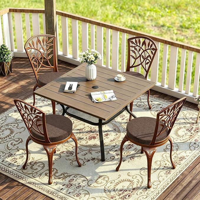 Tromlycs Round Chair Seat Cushions for Circle Bistro Stool Chairs Pads Pillow Large Indoor Circular Non Slip Foam Cushion 18 inch Brown Set of 2