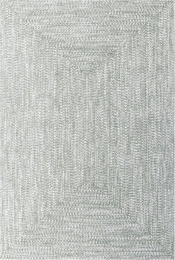 Superior Large Indoor/Outdoor Area Rug, Multi-Tone Reversible Braided Floor Decor for Patio, Front Porch, Entryway, Living Room, Office, Nursery, Artistic Home, 4' x 6', Fog Green-White