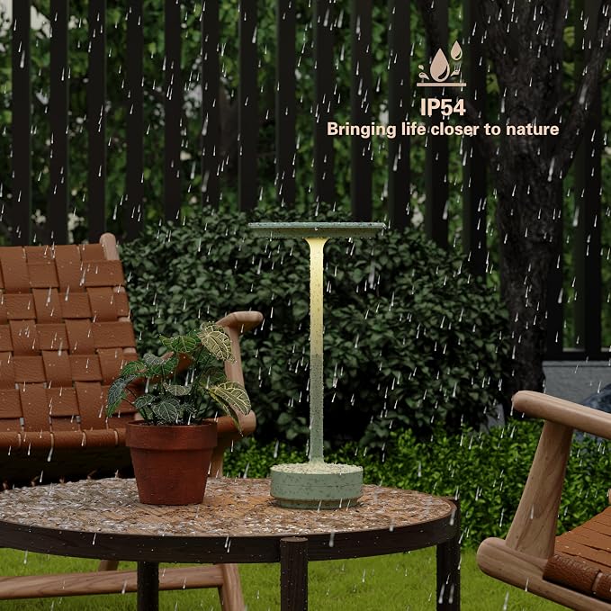 Cordless Rechargeable Table Lamps,Portable Battery Desk Lamp IP54 Waterproof