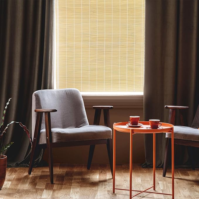 Red Lantern Matchstick Cordless Window Shade - Natural, 36" Wide