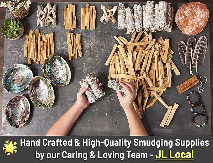 JL Local Smudge Kit Refill - White Sage & Palo Santo for Smudging, Healing, Purifying, Meditating & Incense
