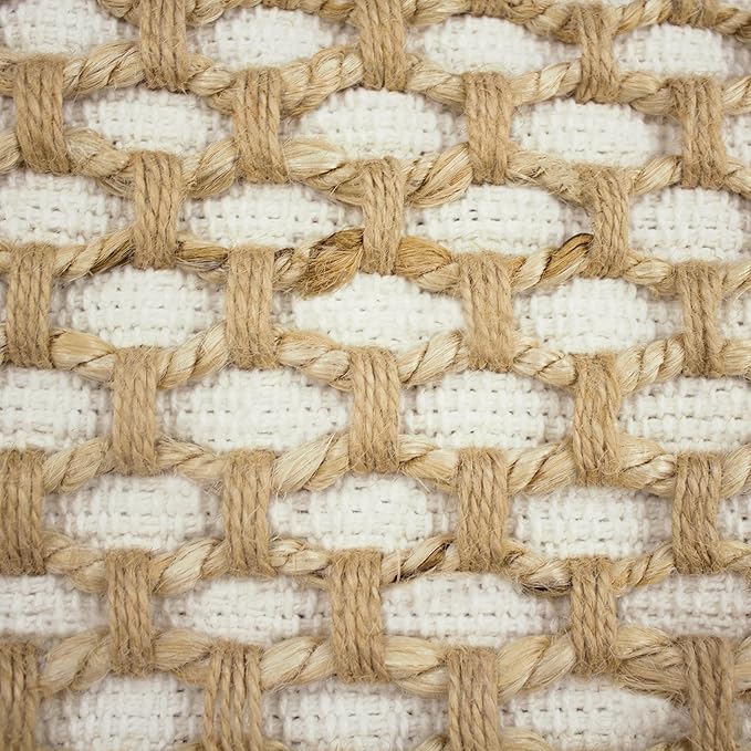 Boho Living Jada Decorative Throw, Includes Accent, Premium Woven Design, Living Room Décor, (2) 20" x 20" Pillow Cover with Insert, White