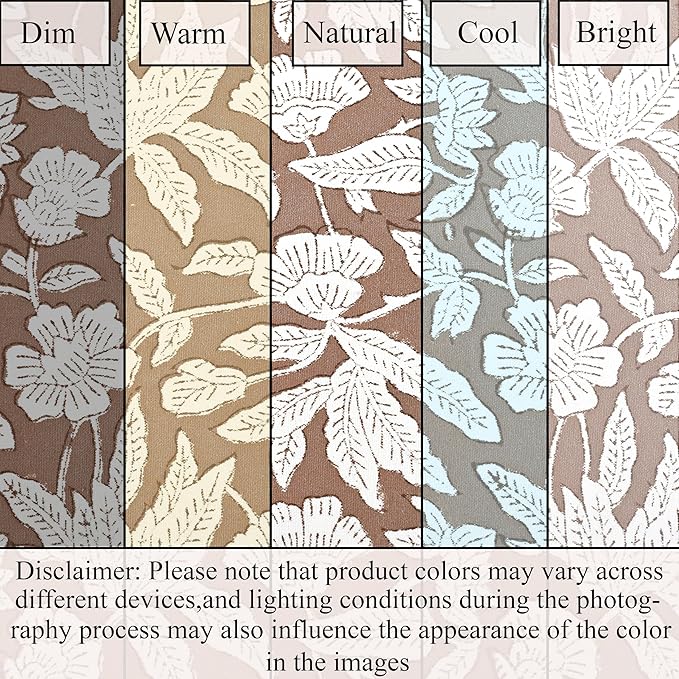 Ridhi Block Print Oak Brown Pillow Cover 20" x 20" (Pack of 2) Decorative Couch Pillows for Living Room, Chic Boho Cute Outdoor Pillows Covers Gifts for Spring, Easter and Valentine