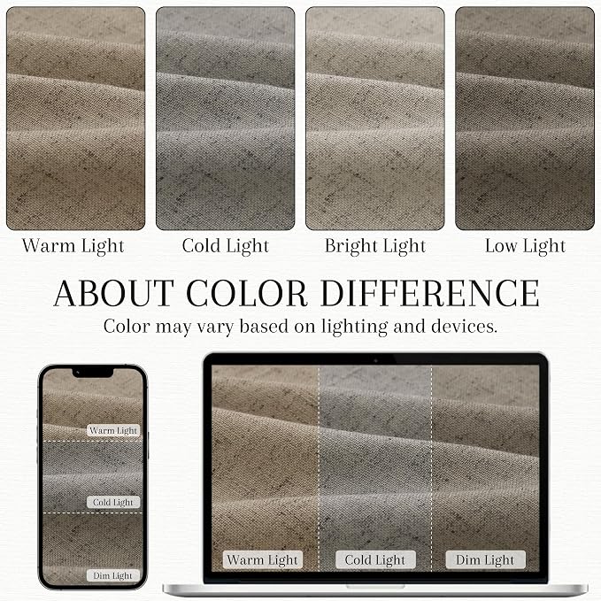 Nanspring Mocha Linen Kitchen Curtains 30 Inch Length 2 Pack Semi Sheer Linen Blend Minimalist Light Filtering Short Drapes Back Tab Rod Pocket for Small Windows Cafe Bathroom Laundry 36Wx30L