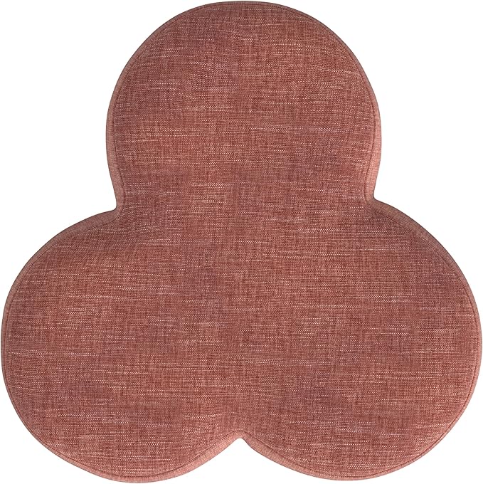 HomePop Upholstered Clover Shaped Ottoman (No Lid, Seat Only) | HomePop Home Décor | Foot Rest Pouf – Pink Chenille