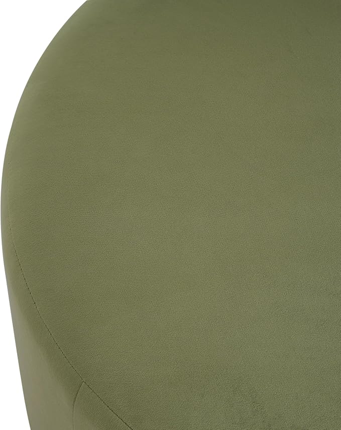 Christopher Knight Home 30"Ottoman Foot Stool Round, Velvet Pouf Footstool Ottoman Seat, Upholstery Foot Chair, Round Footrest Chair, Modern Side Table for Living Room Bedroom Home Decor, Olive Green