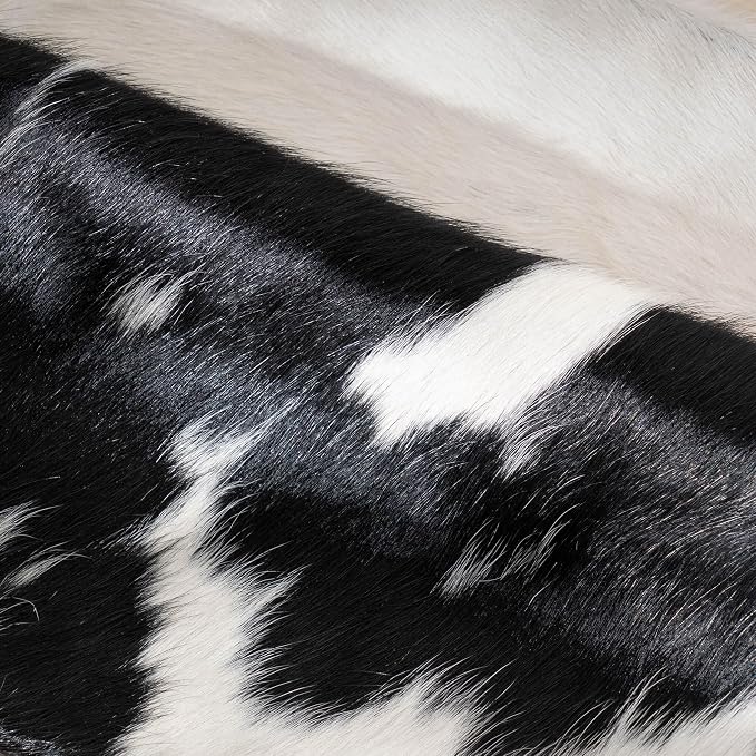 ecowhides 100% Genuine Brazilian Cowhide Pillow Cover – Black and White – Single-Sided – Luxury Leather Decorative Cushion for Rustic & Western Home Décor – 20” x 20”