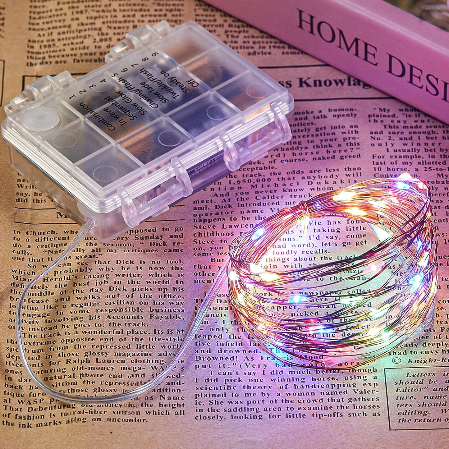 1 Pack 16.4 Ft. Battery Operated Outdoor String Lights with Remote & Timer, LED Multi Color Fairy Lights, Waterproof Twinkle Lights for Bedroom, Dorm, Mason Jar, Wedding, Party, Christmas