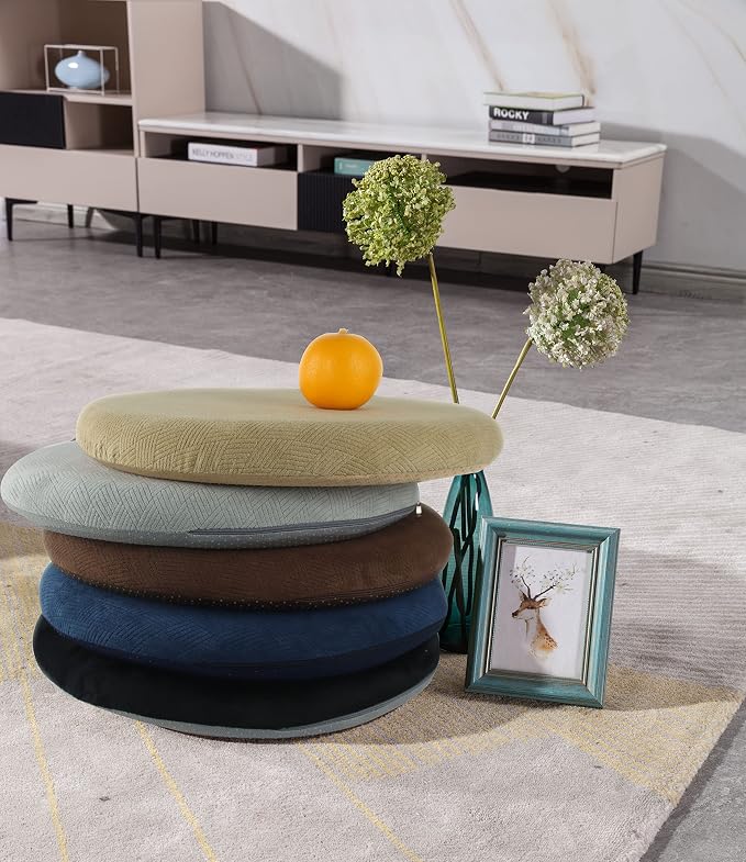 Sigmat Memory Foam Seat Cushion Anti-Slip Soft Round Stool Cushion Chair Pad 15 Inch Grey