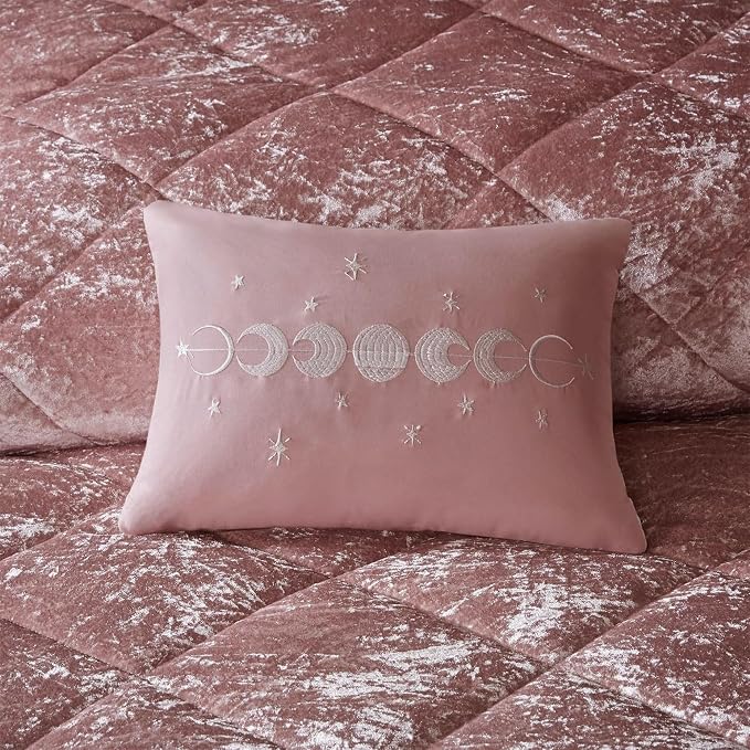 Intelligent Design Polyester Crushed Duvet Cover Set with Blush ID12-1971