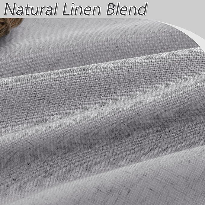 Guken Grey 100% Blackout Curtains 102 Inch Length 2 Panels Set for Living Room Bedroom Back Tab Thermal Insulated Black Out Linen Drapes Room Darkening Window Curtains 102 Inches Long
