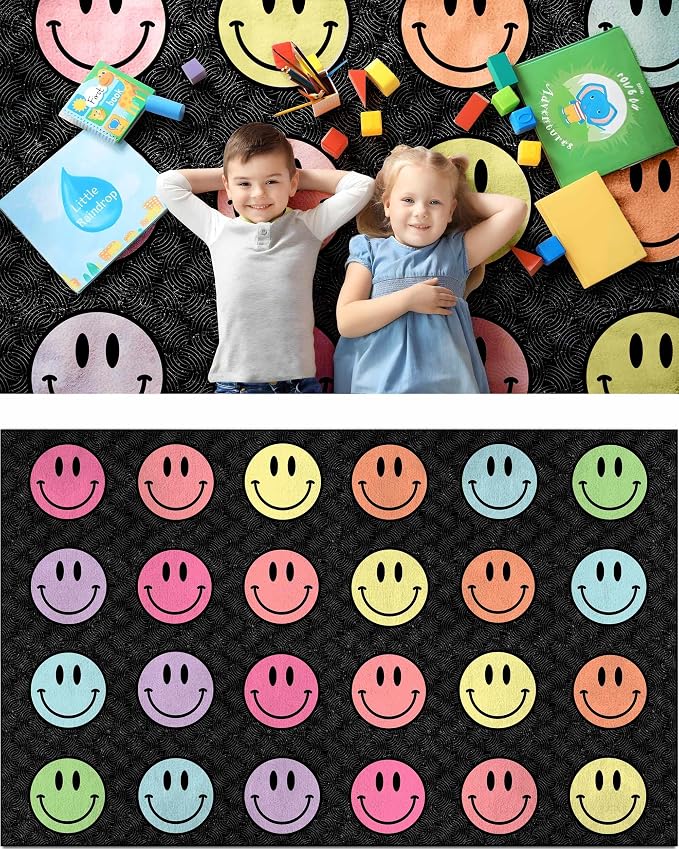OLEEK Large Classroom Rug Elementary 5x7 - (Washable) Classroom Rugs for Kids Room - Classroom Carpet Elementary - Kids playroom Rug 5 x 7 - Preschool Rugs for Classroom - Schoolgirl Classroom Decor