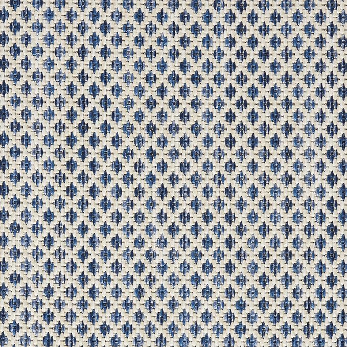 Nourison Home Courtyard Ivory Blue 5' x 8' Oval Area Rug - Easy Clean, Non Shedding, Bed Room, Living Room, Dining Room, Kitchen (5' x 8' Oval)