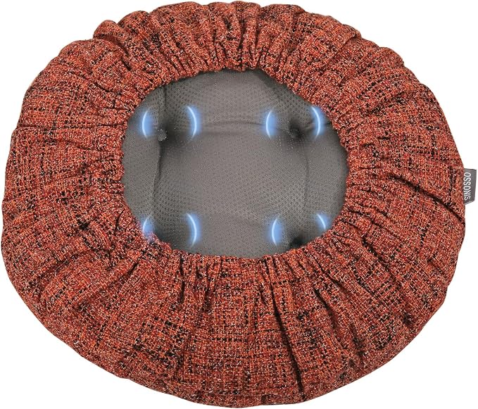 SINOSSO Modern Bar Stool Cushion Dia.14, Fashion Interweaving Design Anti-Skid Silicone Round Stool Seat Cushion Cover Padded (Red, L,1)