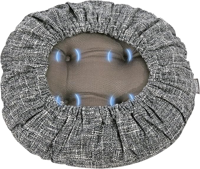SINOSSO Modern Bar Stool Cushion Dia.13, Fashion Interweaving Design Anti-Skid Silicone Round Stool Seat Cushion Cover Padded (Light Gray, M,1)