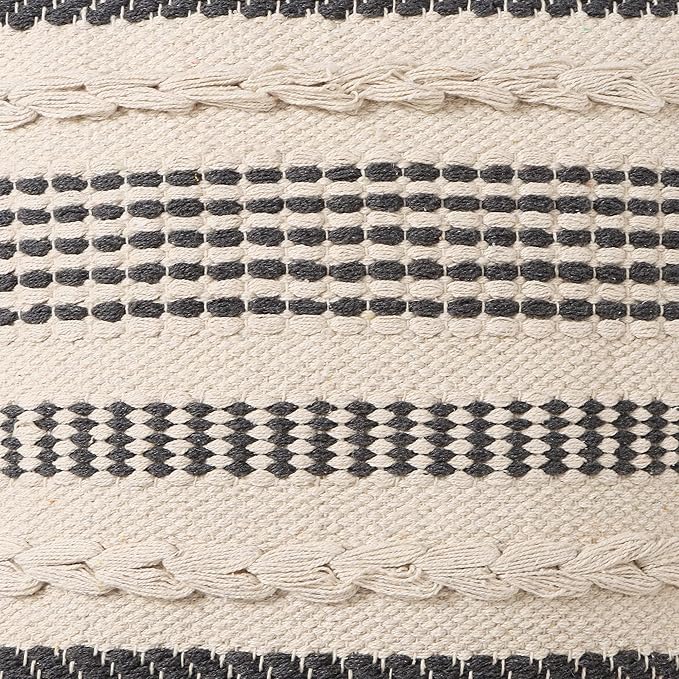 REDEARTH · Boho Textured Throw Pillow - Cushion Covers Woven Tufted Decorative Farmhouse Cases Set for Couch - Sofa - Bed - Dining - Patio - Outdoor - 100% Cotton (18"x18" -Precis Descant) Pack of 2