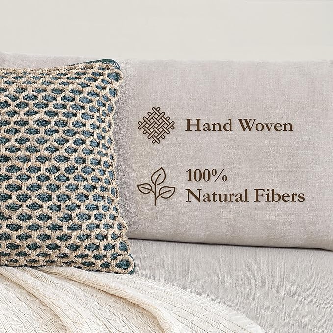 Boho Living 18x18 Indigo Throw Pillow Covers Pillow Insert not Included - Boho Pillow Covers Only, Pack of 2