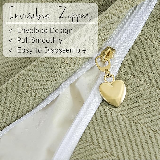 ZWJD Sage Green Pillow Covers 16x16 Set of 2 Chenille Throw Pillow Covers with Elegant Design Soft and Luxurious Decorative Throw Pillows for Couch, Bed, and Home Decor