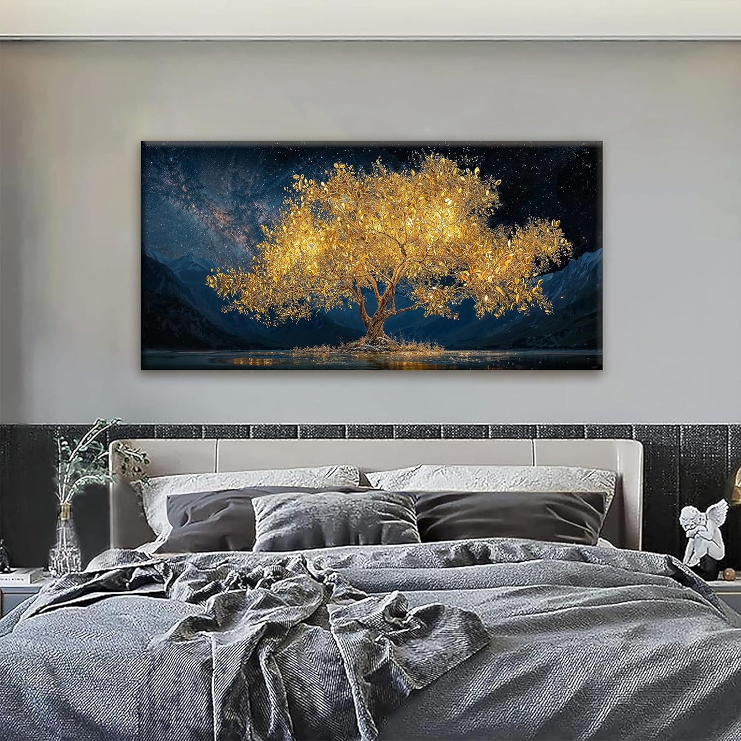 Tsomzxng Canvas Wall Art Decor Modern Large Wall Art For Living Room 29 X 58 Inches Gold Tree Of Life Abstract Wall Decor Paintings Picture For Bedroom Dining Room Home Office Artwork