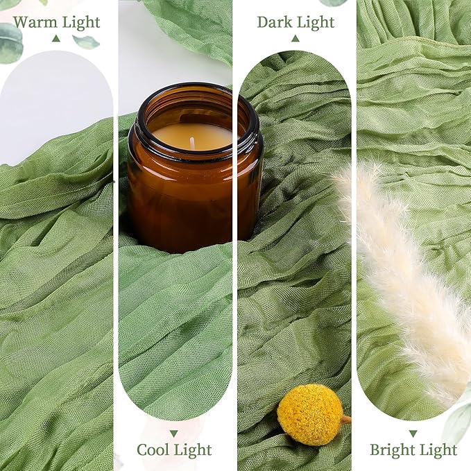 Sage Green Cheesecloth Table Runner 10FT Long Easter Spring Boho Gauze Table Runner Rustic Sheer Runner for Spring Wedding Bridal Baby Shower Birthday Party Table Decor Easter Decorations