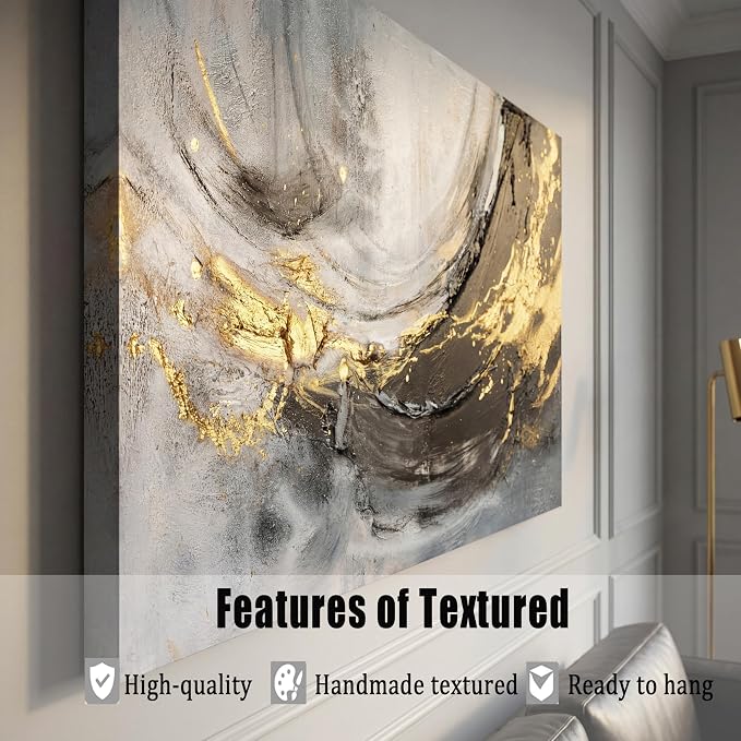 Acocifi Textured Abstract Canvas Wall Art for Living Room 58"x29" | vertical or horizontal hanging, waterproof, non-fading, large artwork for office bedroom home decor, easy to hang