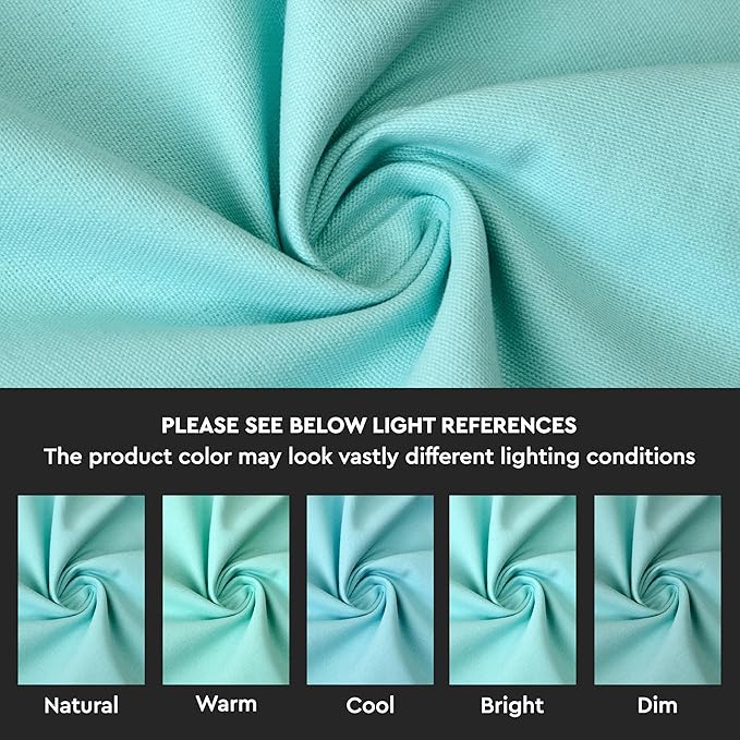 Encasa XO Throw Pillow Covers 20x20 in Set of 4 Egg Blue | No Inserts | Cotton Pillow Covers for Living Room, Bed, Sofa, Couch | Decorative Cushion Covers with Improved Zipper