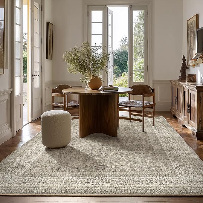 palohom 10x12 Area Rugs for Living Room: Bedroom Rug Washable Stain Resistant Non Slip Low Pile Soft Boho Large Area Rug for Kitchen Dining Room Under Table Nursery Farmhouse Home Office Indoor