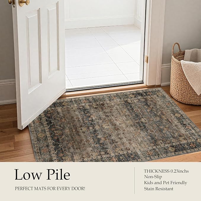 Ruaruarug Washable Area Rug 9x12 for Living Room, Bedroom, Ultra Soft Non Slip Stain & Fade Resistant, Pet & Kids Friendly, Suitable for High Traffic Areas Easy to Clean for Office Kitchen, Camel