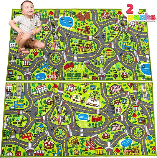 JOYIN Kids Play Rugs, Playmat City Life Carpet, Durable Carpet Playmat Rug, City Pretending Play, Toddler Rug